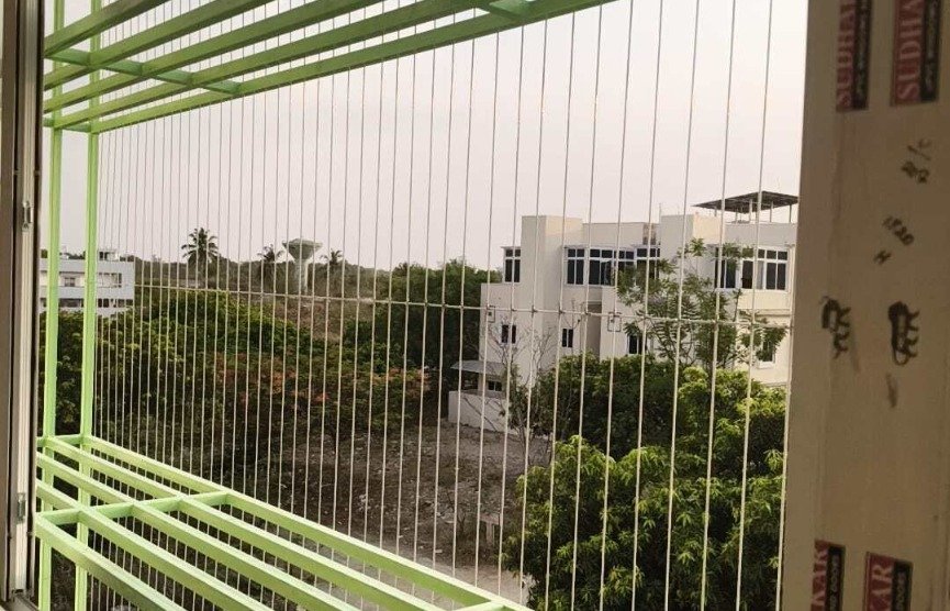 Invisible grills for balcony in hyderabad | pigeon net for balcony